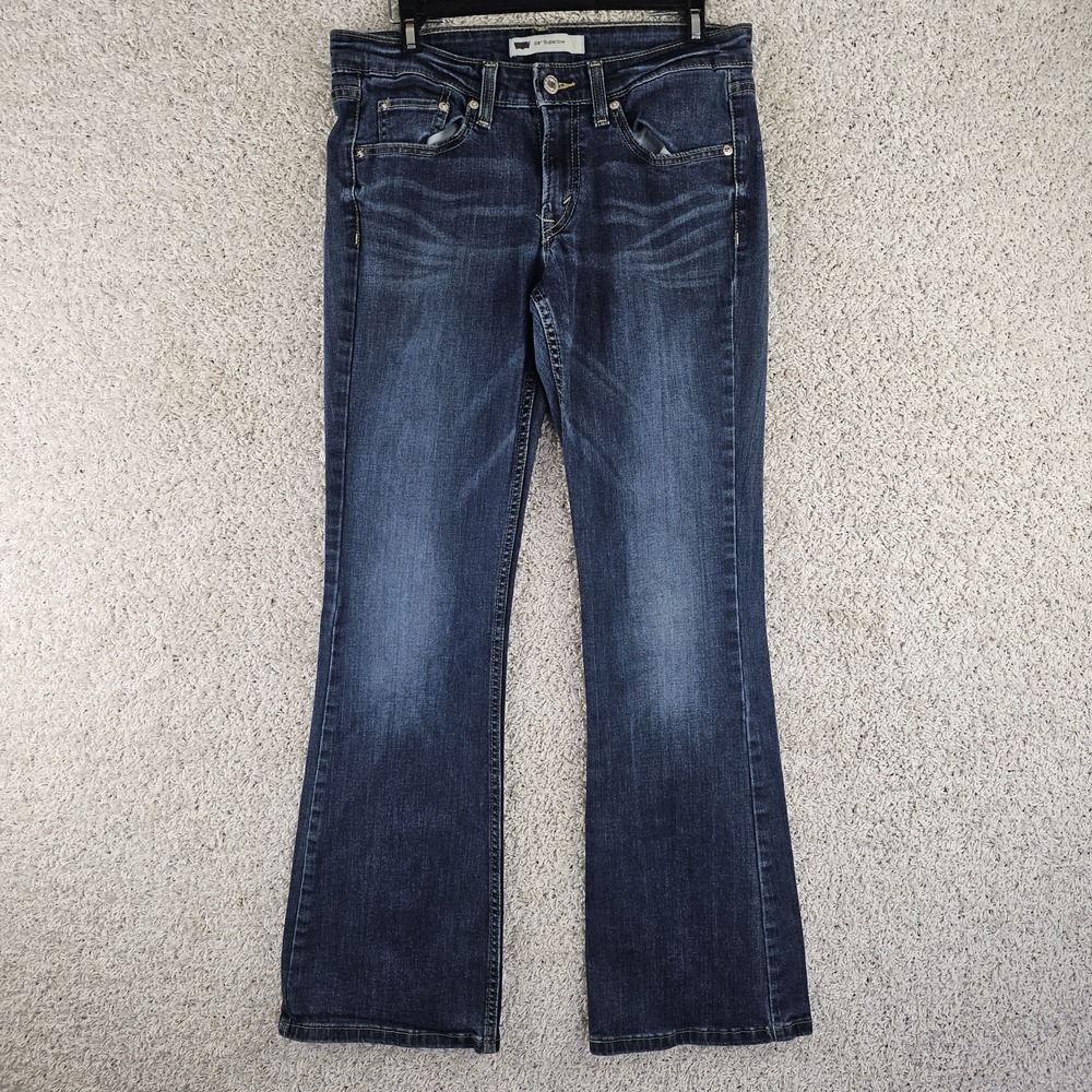 Levis 518 Superlow Boot Cut Jeans Blue Denim Women's 28x32 (31x31)